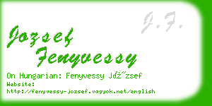jozsef fenyvessy business card